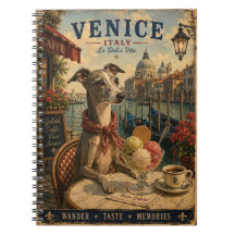 Lévrier italien à Venise Art de voyage vintage