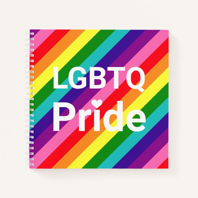 Carnet LGBT Pride 8 stries arc-en-ciel (Devant)