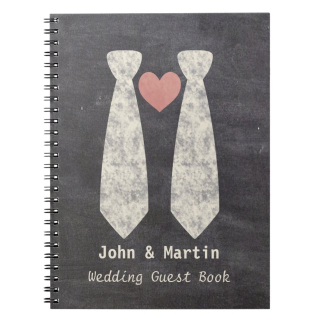 Carnet LGBT Tying Knot Faux Chalkboard Gay Mariage (Devant)