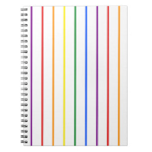 Carnet LGBTQIA Gay pride 6 Stripe Arc-en-ciel Ticking Str