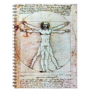 Carnet L'HOMME VITRUVIEN - Parchemin antique