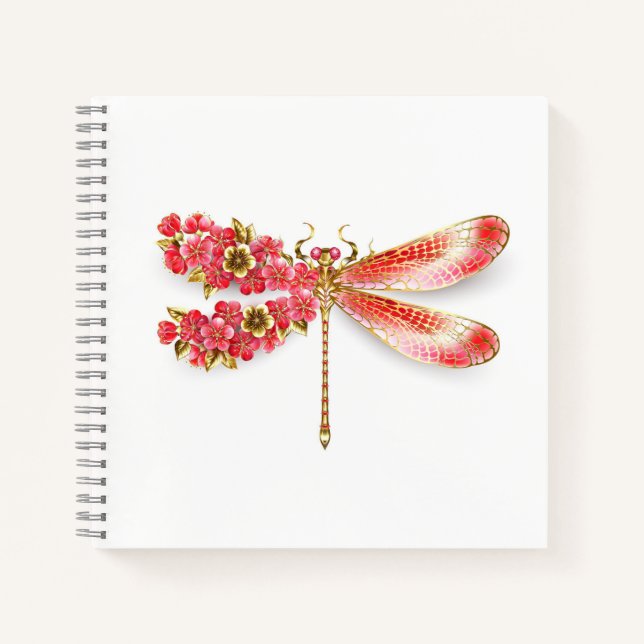 Carnet libellule de fleurs avec sakura de bijoux (Devant)