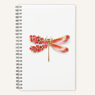 Carnet libellule de fleurs avec sakura de bijoux