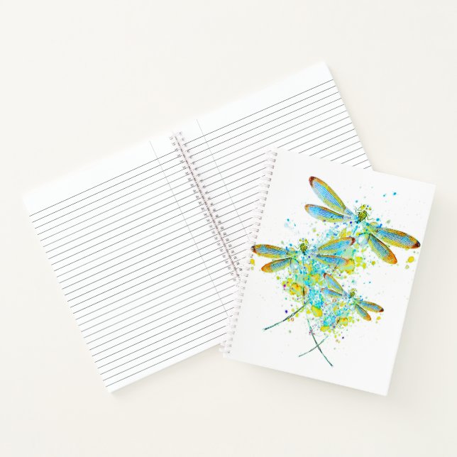 Carnet Libellule sarcelle éclaboussure  (Intérieur)