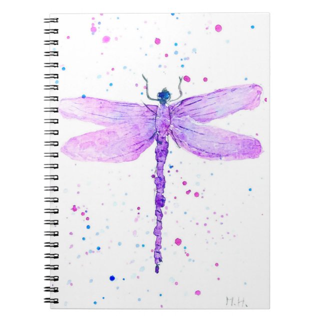 Carnet libellule violette (Devant)
