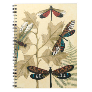 Carnet Libellules colorées flottant au-dessus du feuille