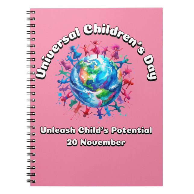 Carnet Libérons le potentiel de l'enfant. Journée mondial (Devant)