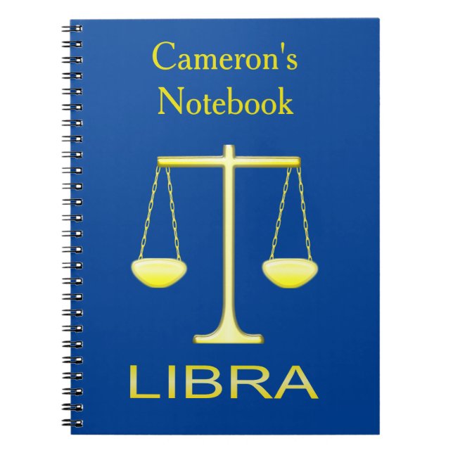 Carnet Libra Golden Scales Star Sign Custom (Devant)