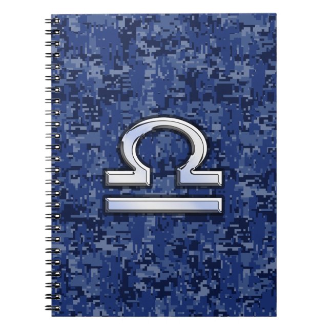 Carnet Libra Zodiac Connexion Camouflage numérique bleu (Devant)