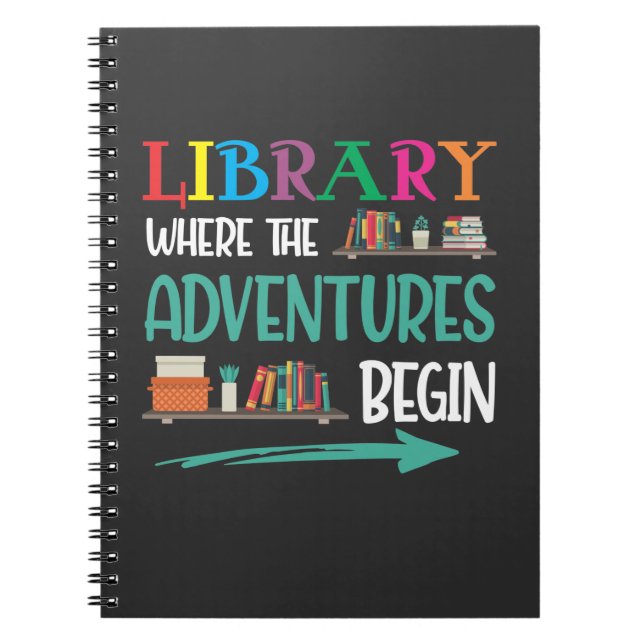 Carnet Library Adventure Librarian Book Reader Bookworm (Devant)