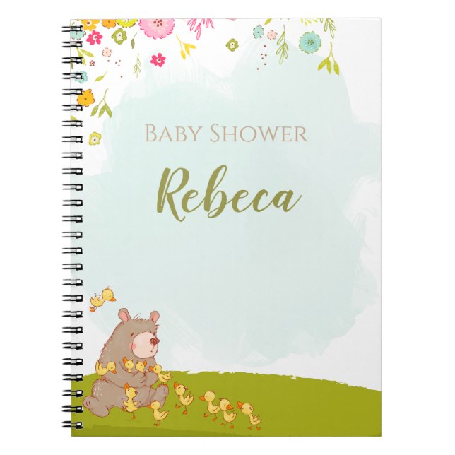 Carnet Libreta con espiral Baby Shower Bear and duckies (Devant)