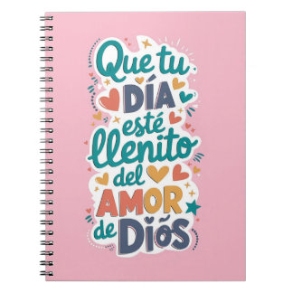 Carnet Libreta con espiral rosada mensaje lindo