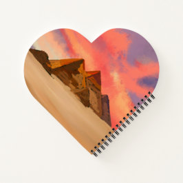 Carnet Libreta espiral corazón  paisaje pirámides egipto