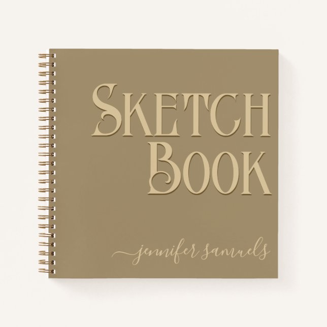 Carnet Libro de bocetos amarillo 3D con nombre artista  (Devant)