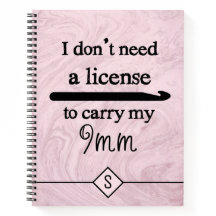 Licence Crochet Hook Artisanat Marbre rose Initial