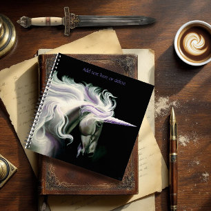 Carnet Licorne Blanche Élégante Crinière Fluide Fantaisie