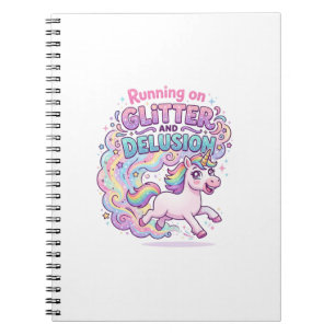 Carnet Licorne courant sur Paillettes et Illusion Charme