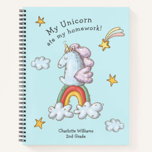 Carnet Licorne Drôle Mignonne A Mangé Mon Devoir Dessin A