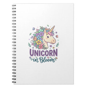 Carnet Licorne en fleurs, typographie gras, impression à 