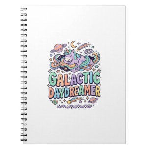 Carnet Licorne Galactique Rêveuse Kawaii Autocollant et T