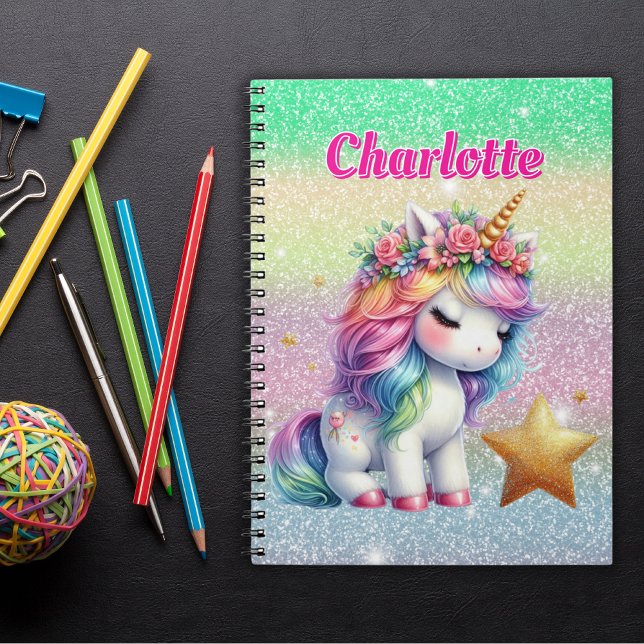 Carnet Licorne magique étoile scintillante  (Créateur téléchargé)
