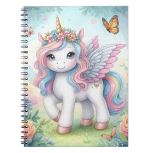 Carnet Licorne mignonne avec des ailes