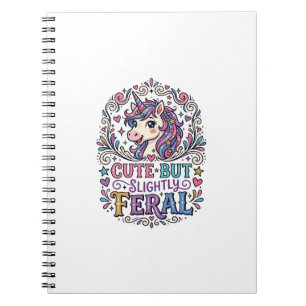 Carnet Licorne Mignonne mais Légèrement Féroce Fond Blanc