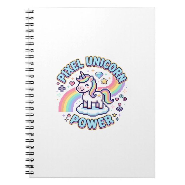 Carnet Licorne Pixel Licorne Puissance Conception Graphiq (Devant)