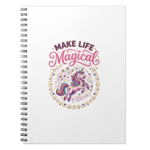 Carnet Licorne Rendre La Vie Magique POD Prêt Fond Blanc