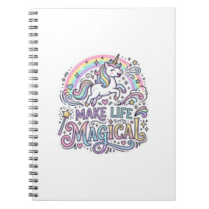 Carnet Licorne Rendre La Vie Magique Typographie Vectorie