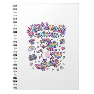 Carnet Licorne Skateboarding Licorne Typographie Gras T-S