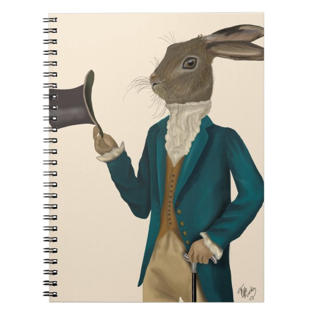 Carnet Lièvre en Manteau Turquoise 2 (Devant)