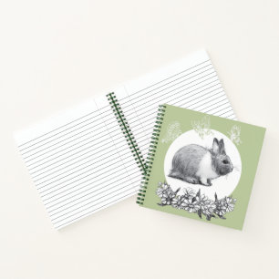 Carnet Lièvre farci avec papillons sur arrière - plan ver