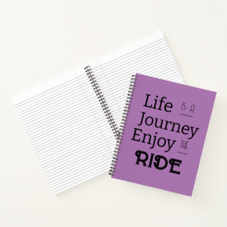 Carnet "Life is a Journey Enjoy the Ride" Phrase