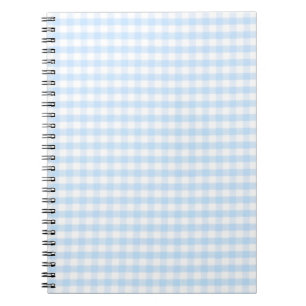 Carnet Light blue gingham pattern