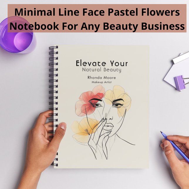Carnet Ligne artistique minimale Logo de beauté Fleurs vi (Créateur téléchargé)