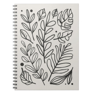 Carnet Ligne Botanique Minimaliste Feuilles d'art