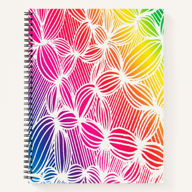 Carnet Lignes arc-en-ciel courbes (Devant)