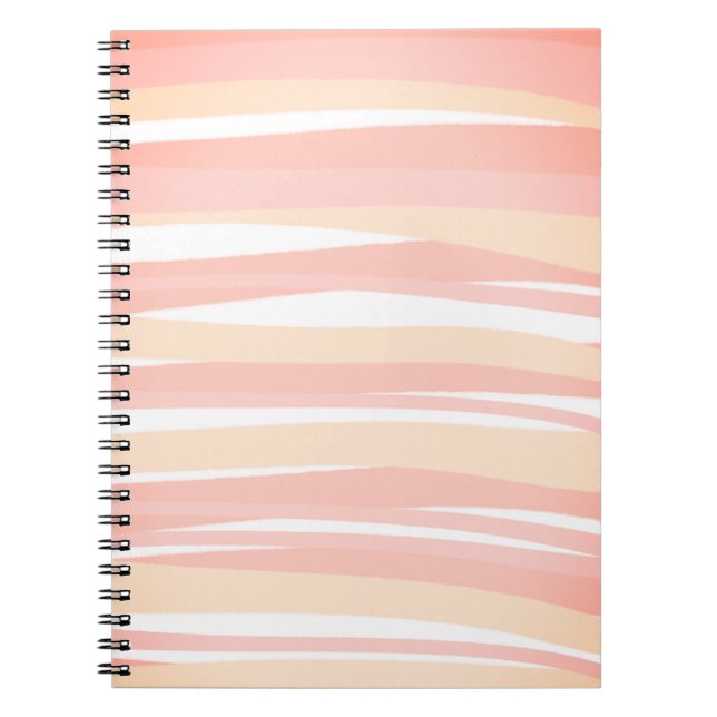 Carnet Lignes de bande Abstraites minimes Boho Chic Peach (Devant)