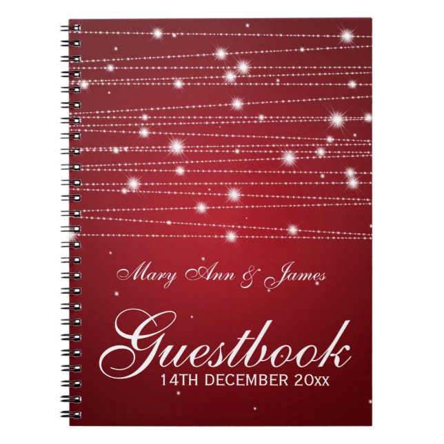 Carnet Lignes de scintillement de Guestbook de mariage (Devant)
