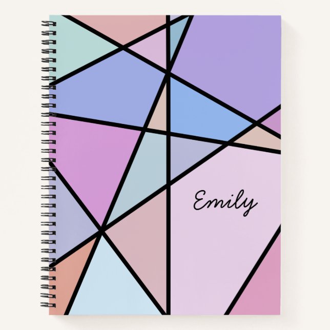 Carnet Lignes et formes géométriques multicolores (Devant)