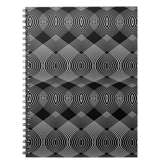 Carnet Lignes monochromes : Conception abstraite texturée (Devant)