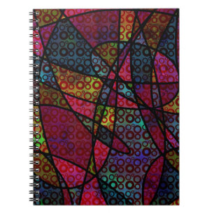 Carnet Lignes noires grasses et textures abstraites multi