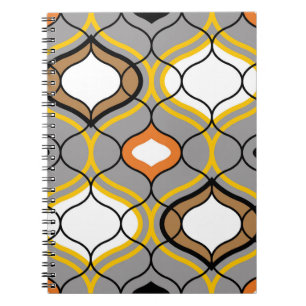 Carnet Lignes ondulées, motif géométrique transparent.