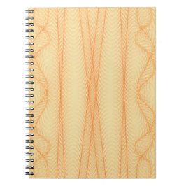 Carnet Lignes orange sur arrière - plan jaune
