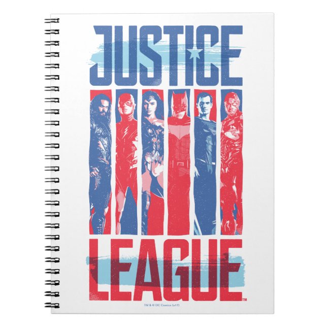 Carnet Ligue de Justice | Blue & Red Group Pop Art (Devant)