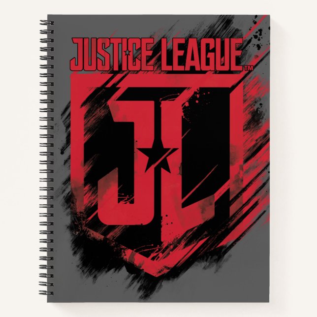 Carnet Ligue de Justice | Bouclier JL de peinture brossé (Devant)