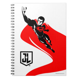 Carnet Ligue de Justice Superman Flying Noir Pop Art