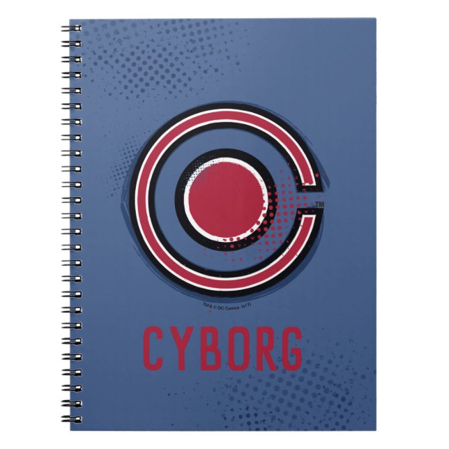 Carnet Ligue de Justice | Symbole de cyborg brosse et dem (Devant)