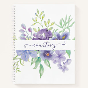 Carnet Lilac floral aquarelle personnalisé